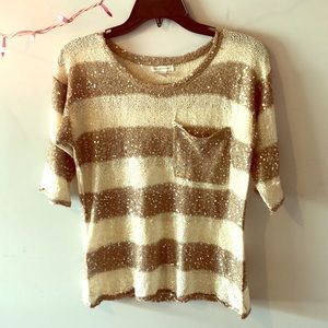 Sequin loose weave beach sweater